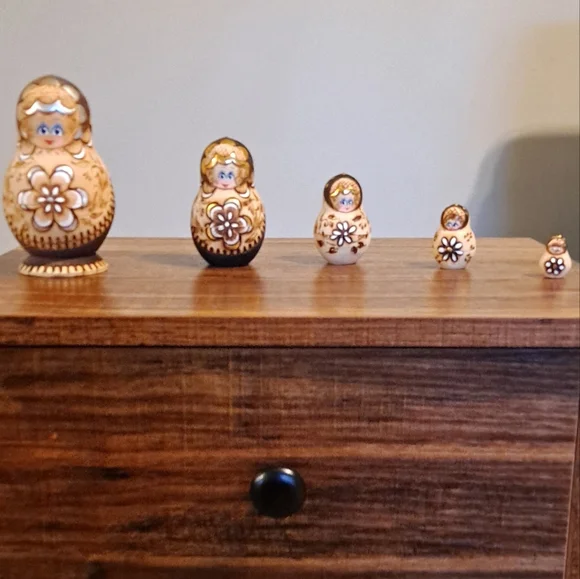 👀 Hand-Painted Russian Nesting Dolls - Picture 3 of 7